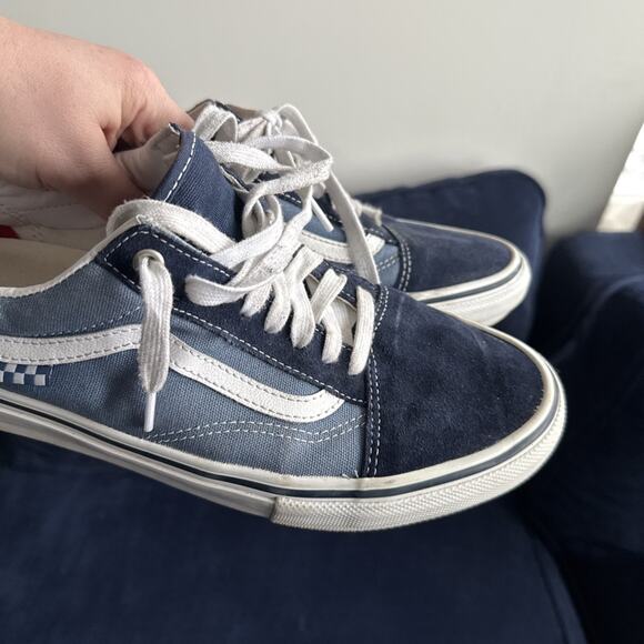Vans Old Skool PopCush Navy White Men’s 10 US Skate Shoes Minimal Wear Blue - Picture 15 of 16
